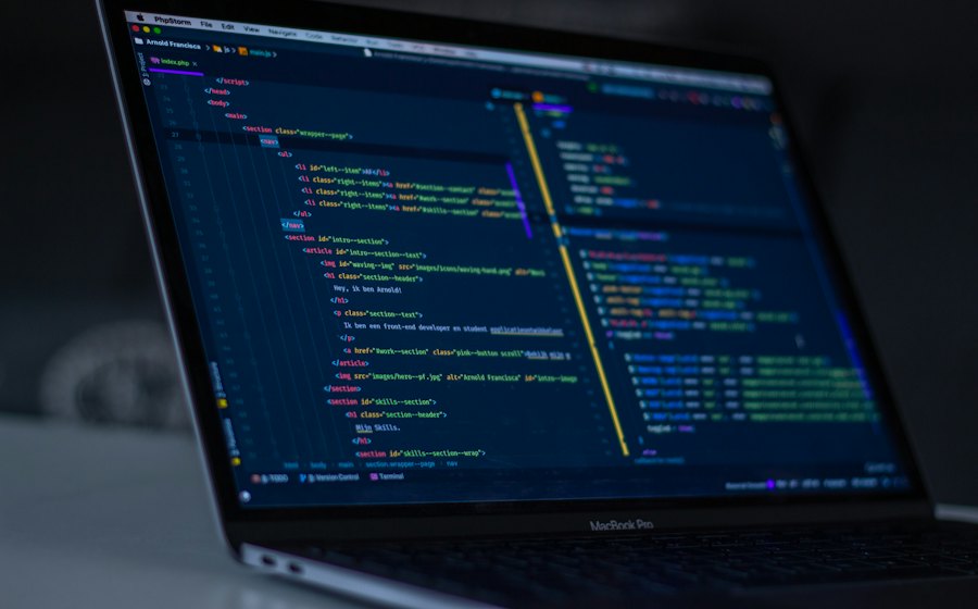 Code on a laptop screen